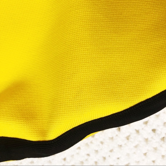 Yellow black bandage dress women’s XS long sleeve - Picture 5 of 8